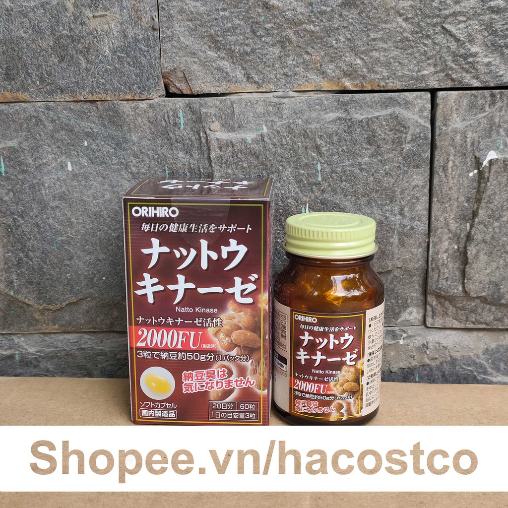 Viên Uống Orihiro Natto Kinase Hỗ Trợ Ngăn Ngừa Tai Biến 60 viên - Nattokinase của Nhật