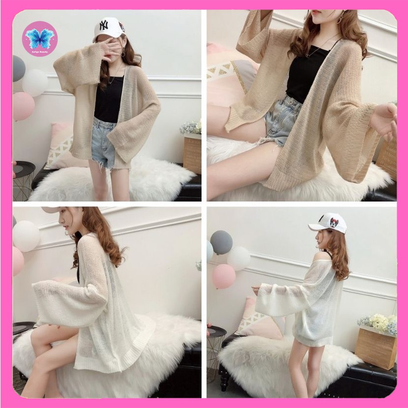 Áo cardigan len nữ ulzzang ❤️FreeShip ❤️ Áo khoác nữ len mỏng kiểu hàn quốc đẹp dễ phối đồ, chống nắng, đi biển, mặc nhà | BigBuy360 - bigbuy360.vn