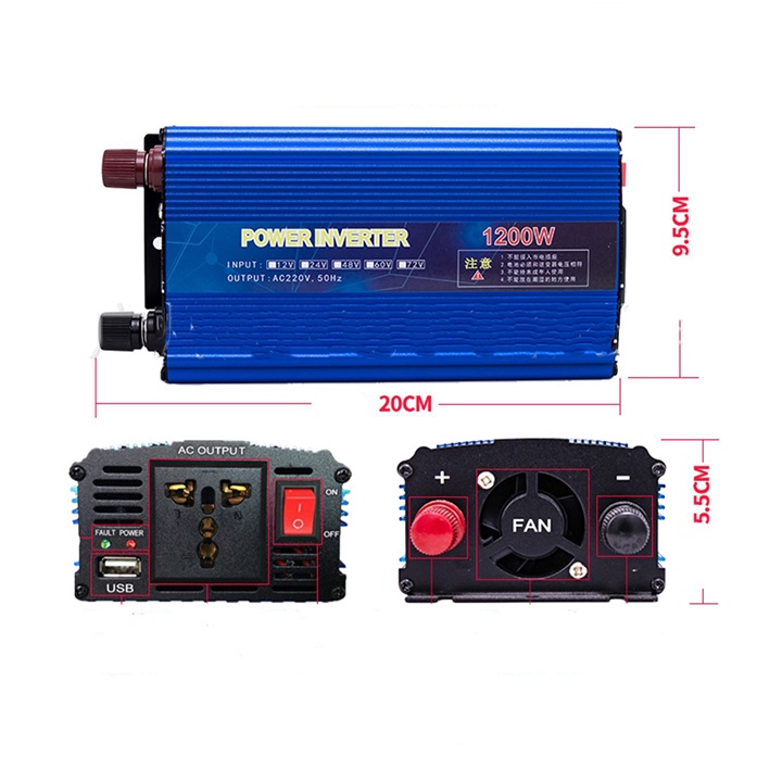 Bộ kich điện 24V lên 220V 1200W inverter - Tiết Kiệm Điện