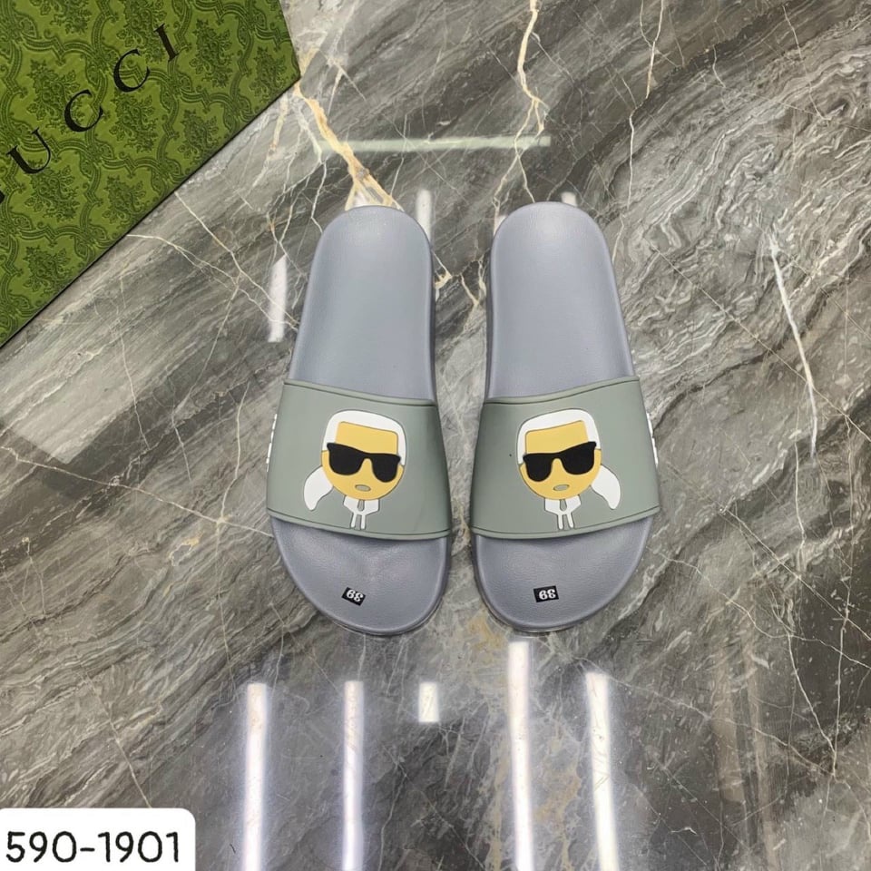 🔥HÀNG SIÊU CẤP🔥Dép KARL quai ngang nam đúc cao su non họa tiết mặt người siêu ngầu