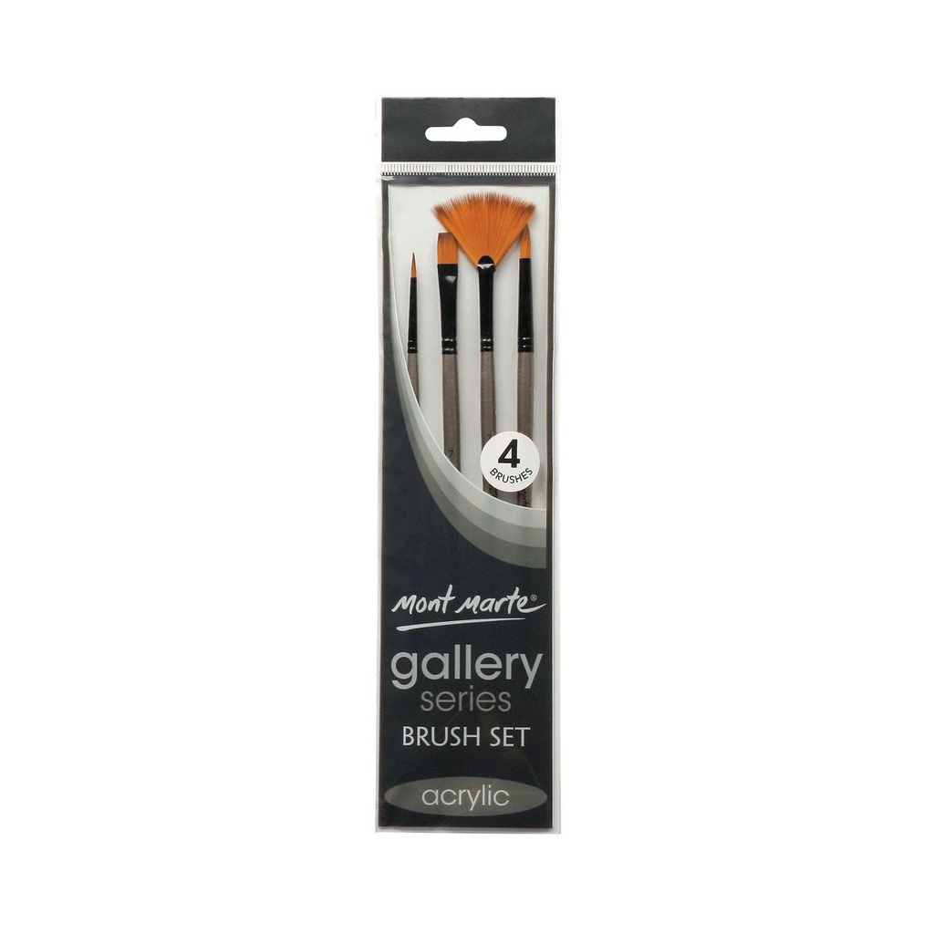 Bộ 4 Cọ Acrylic Mont Marte - Gallery Series Brush Set Acrylic 4pce - BMHS0010