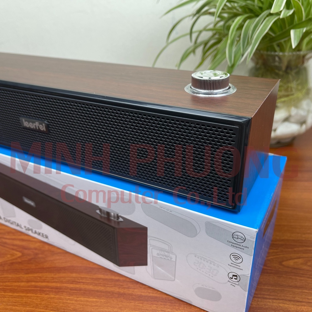Loa máy tính để bàn vân gỗ Leerfei 2.0 E-350M dùng cho ĐT, TV, Laptop