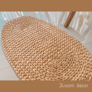 Ji-Thảm bèo (lục bình) oval, thảm trang trí - hàng có sẵn