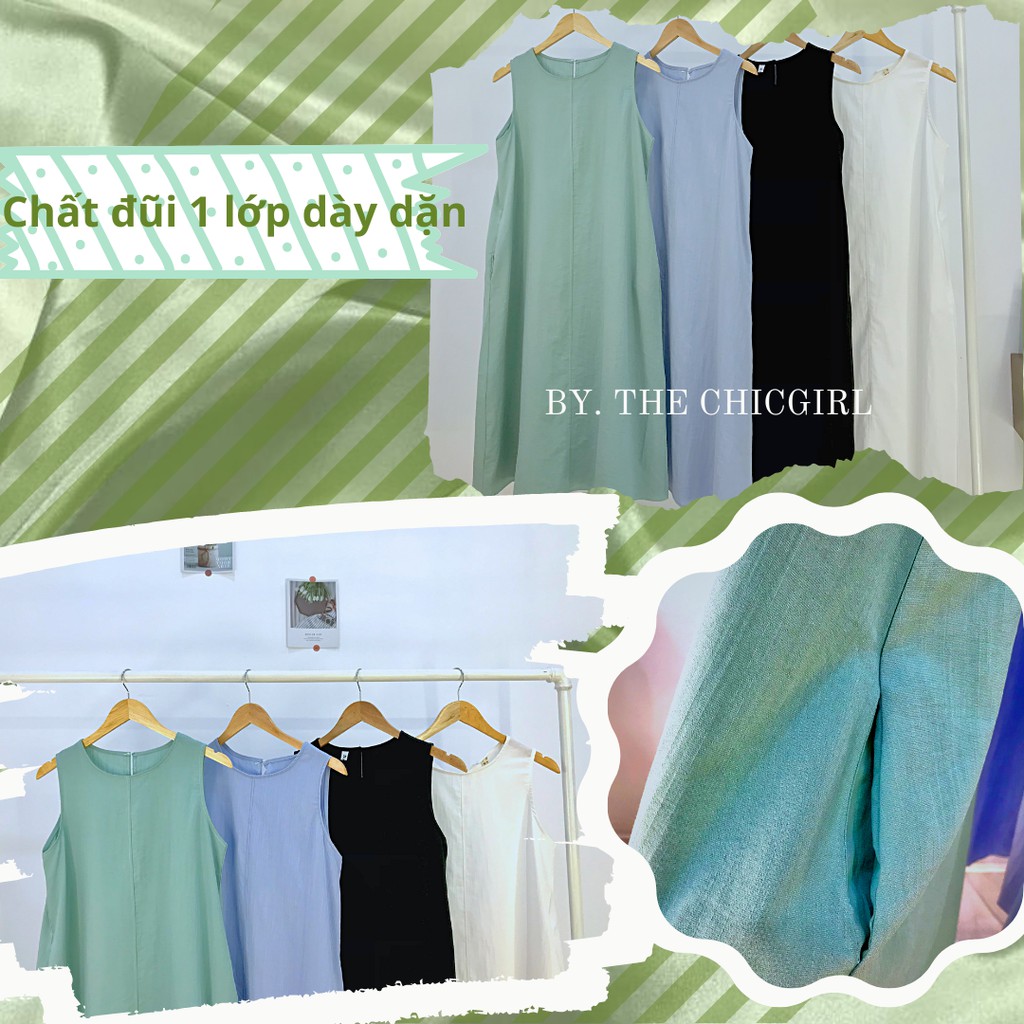 [Ảnh+Video thật]- Váy ba lỗ thô mềm dáng suông oversize/Đầm ba lỗ thô đũi(có túi) cực mát mịn cho mùa hè năng động. | BigBuy360 - bigbuy360.vn