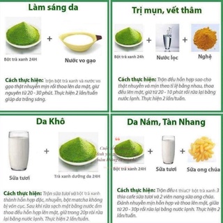 Bột trà xanh nguyên chất handmade 500gr
