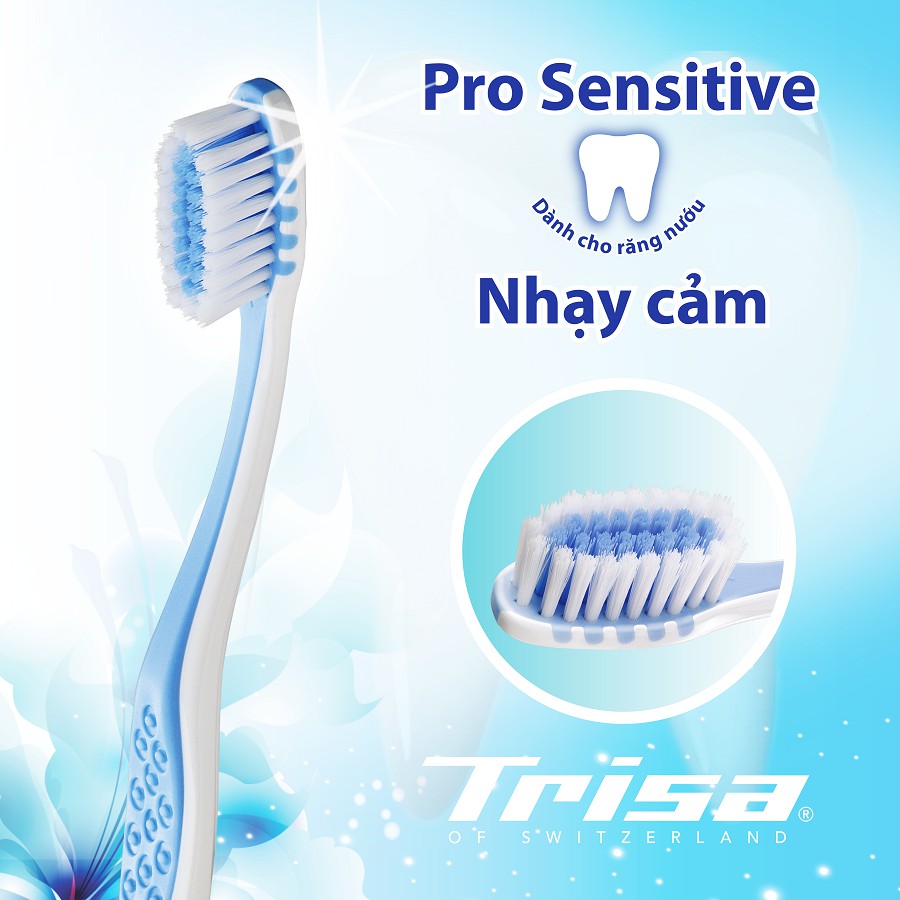 Bàn Chải Đánh Răng Dành Cho Răng Nướu Nhạy Cảm Trisa Pro Sensitive Bàn Chải Có Các Sợi Cước Siêu Mềm