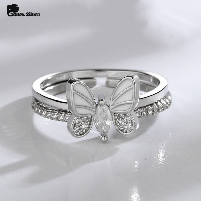 Nhẫn bạc nữ Ganes Silver Butterfly chất liệu bạc thái