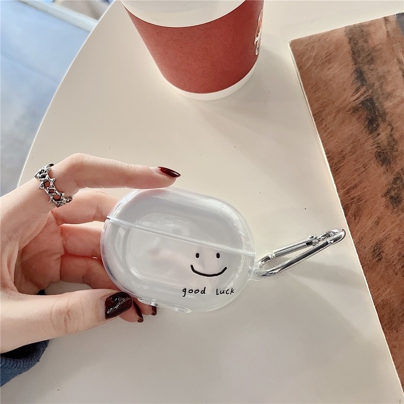 Vỏ Bảo Vệ Hộp Sạc Tai Nghe Huawei Freebuds Pro 2 Trong Suốt Họa Tiết Mặt Cười Và Trái Tim Dễ Thương