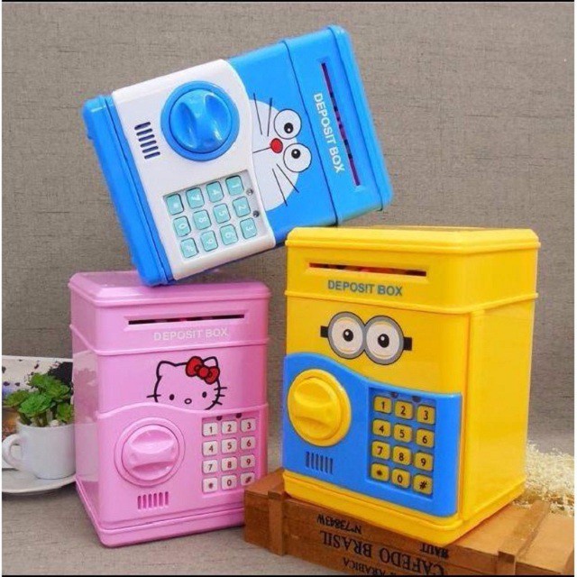 Két sắt Mini Hình doreamon kitty minion size lớn