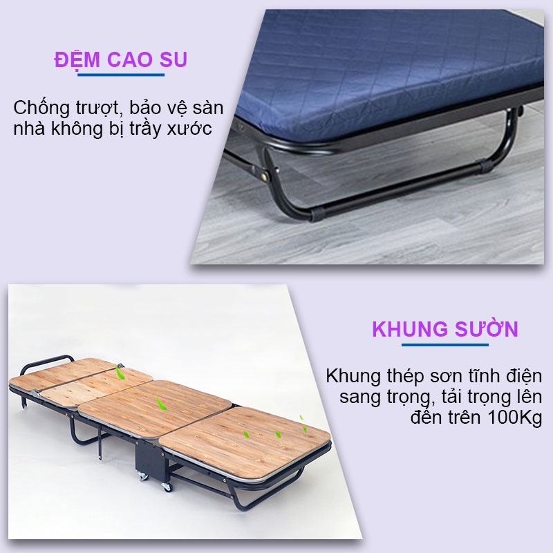 Giường xếp, Giường gấp văn phòng, Hàn Quốc - Chính Hãng NIKITA - Màu xanh dương Classic - GIÁ TỐT