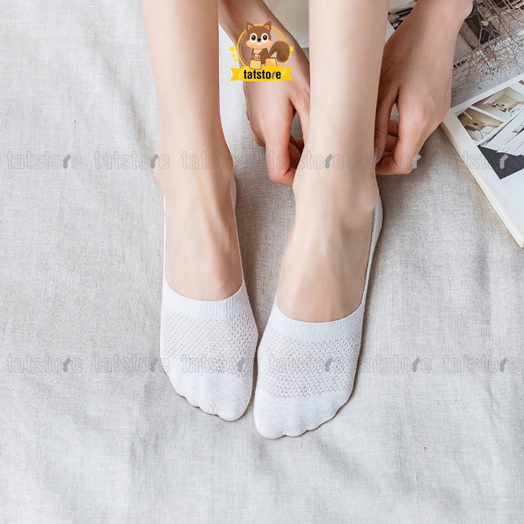 Tất nữ cổ thấp vớ trơn lười cao cấp hàn quốc cute vải cotton thoáng mát, khử mùi TẤT STORE 1CNF3