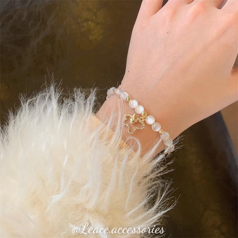 Vòng tay nữ, lắc tay dây rút đá mắt mèo mặt kỳ lân đính đá nữ tính BL020 Leace.accessories