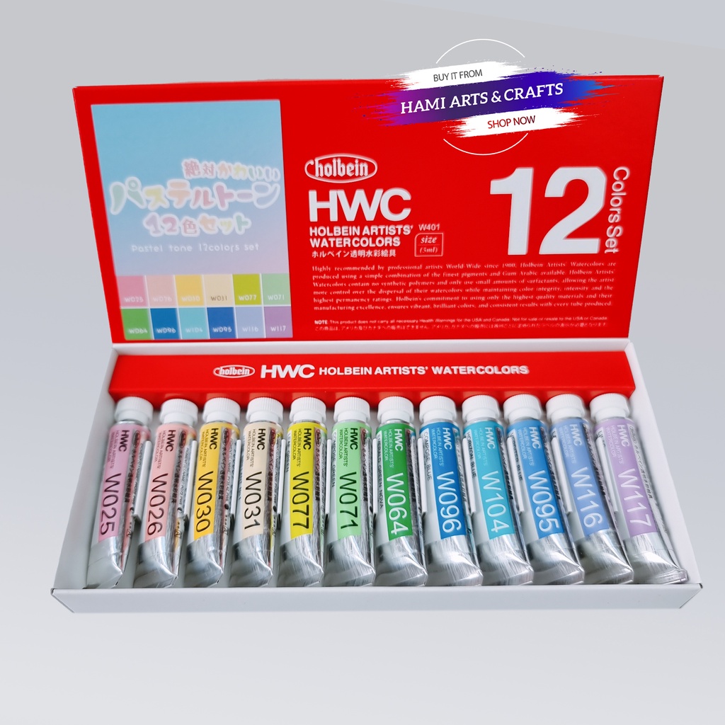 Màu nước Holbein set pastel Nhật Bản Tuýp 5ml