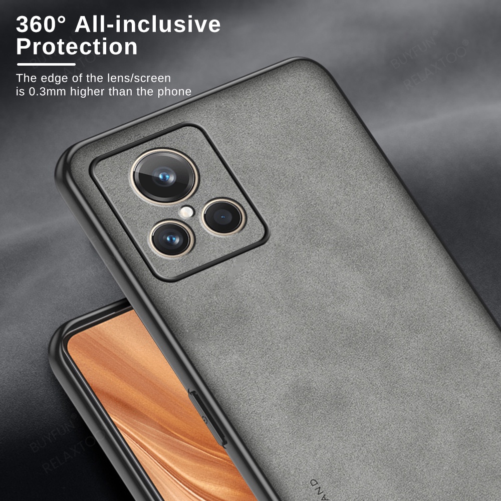 Ốp Điện Thoại Da Cừu Phối Khung Mềm Sang Trọng Cho Realme GT2 Explorer GT 2 Explorer Master