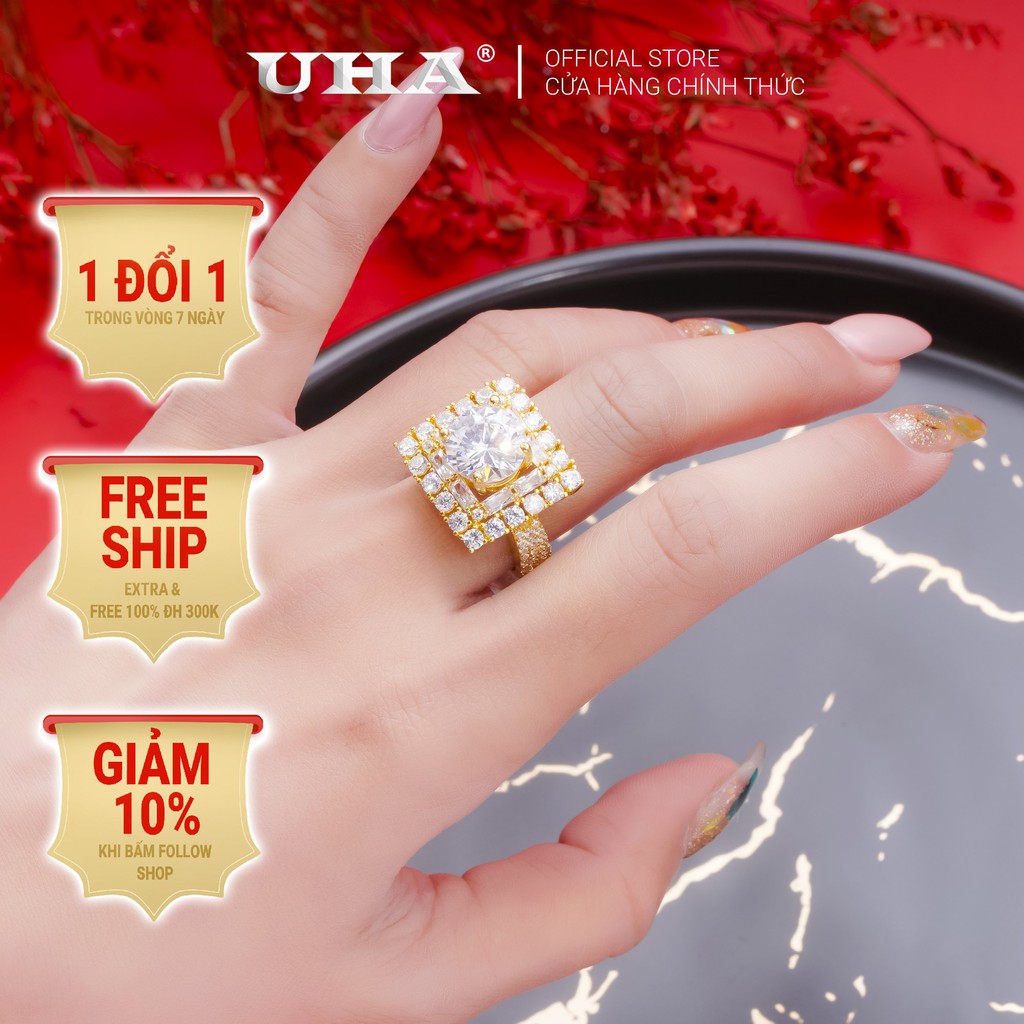 Nhẫn nữ đính xoàn N331153-145 mạ vàng cao cấp (giá tốt nhất)