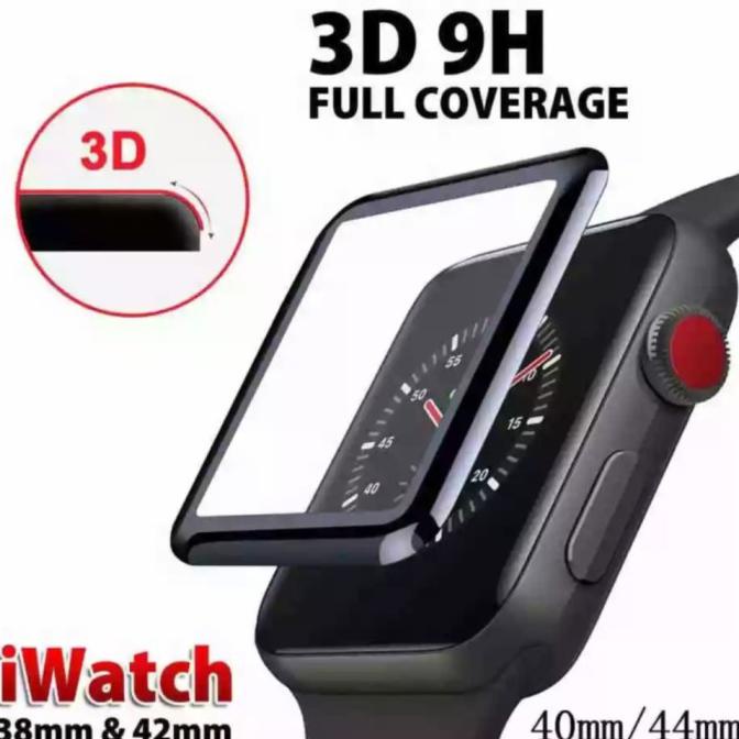 Kính cường lực 3D bảo vệ màn hình đồng hồ thông minh Apple Watch iwatch 44mm 42mm 38mm màu đen