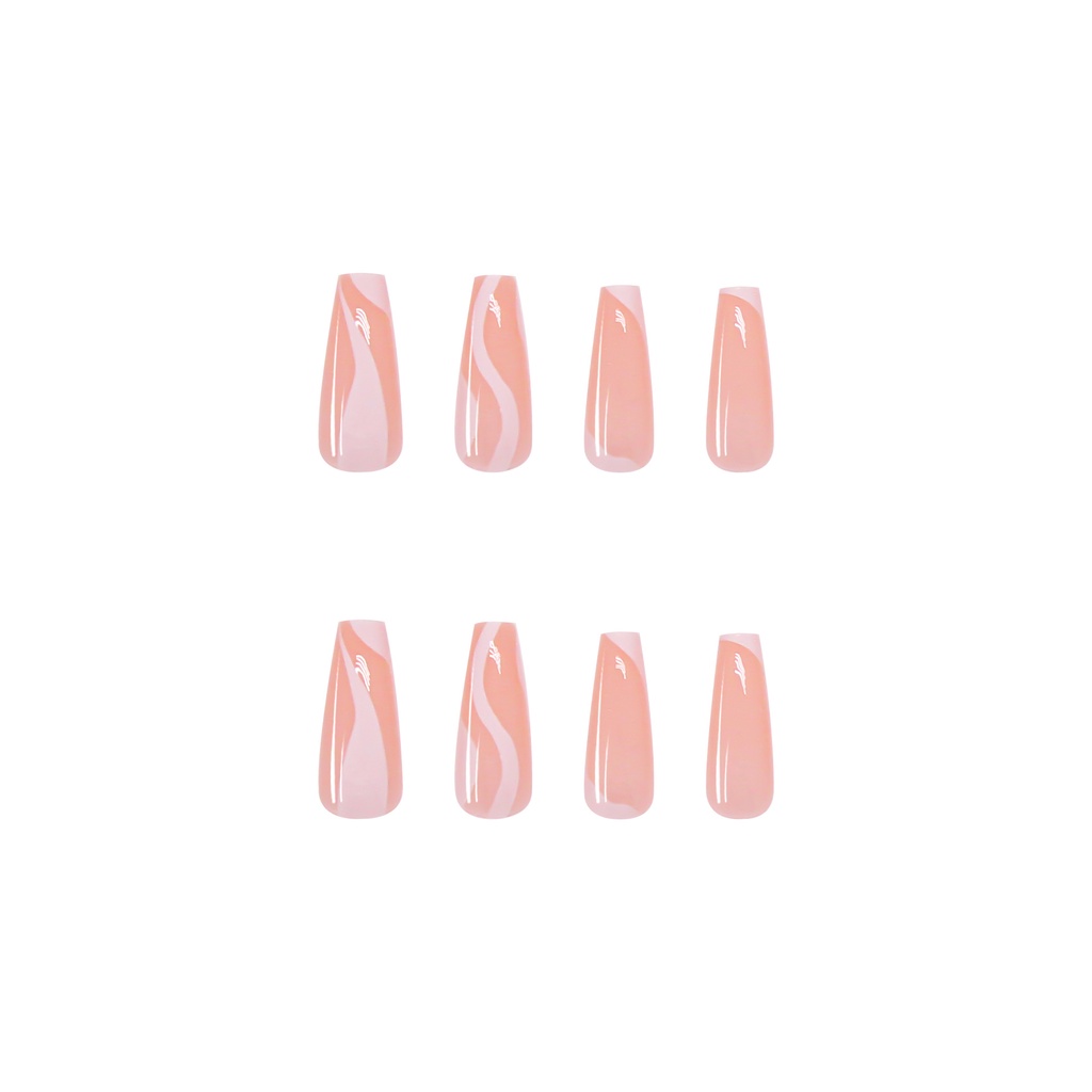 3522 YUKEHUI bộ móng tay giả set móng giả trong suốt móng tay giả đính nơ móng tay giả dài vuông móng tay giả dài đính đá  mẫu móng tay đẹp