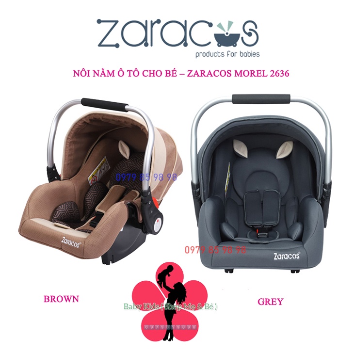 Nôi nằm ô tô cho bé 2in1 - ZARACOS MOREO 2636