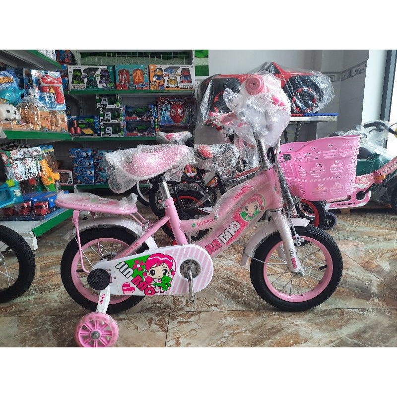 Xe đạp 12, 14, 16 inch màu đỏ cho bé trai và màu hồng dễ thương cho bé gái