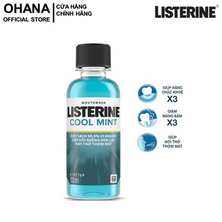 Nước Súc Miệng Listerine Diệt Khuẩn, Giữ Hơi Thở Thơm Mát Listerine Coolmint Mouthwash 100ml