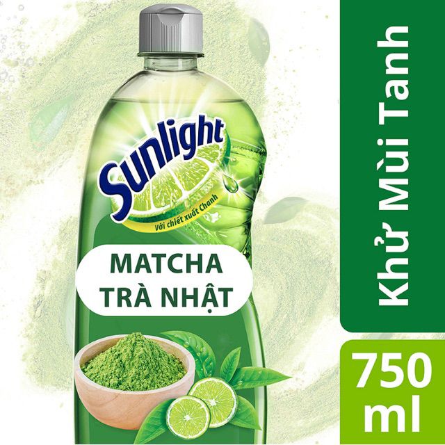 Nước rửa chén sunlight 750g trà xanh