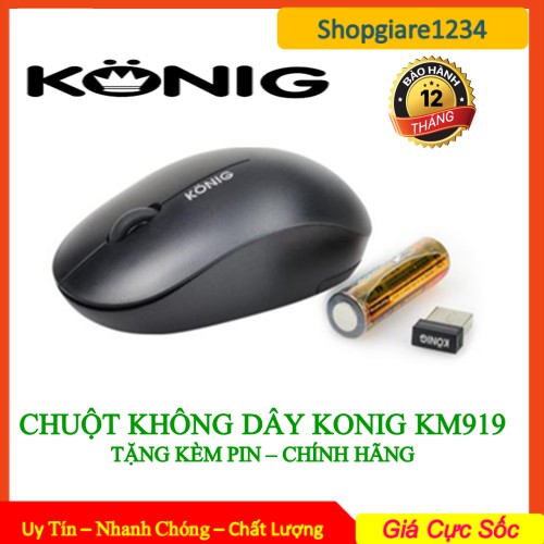 Chuột không dây KONIG KM919- Chính hãng 100% - Bảo hành 12 tháng 1 đổi 1