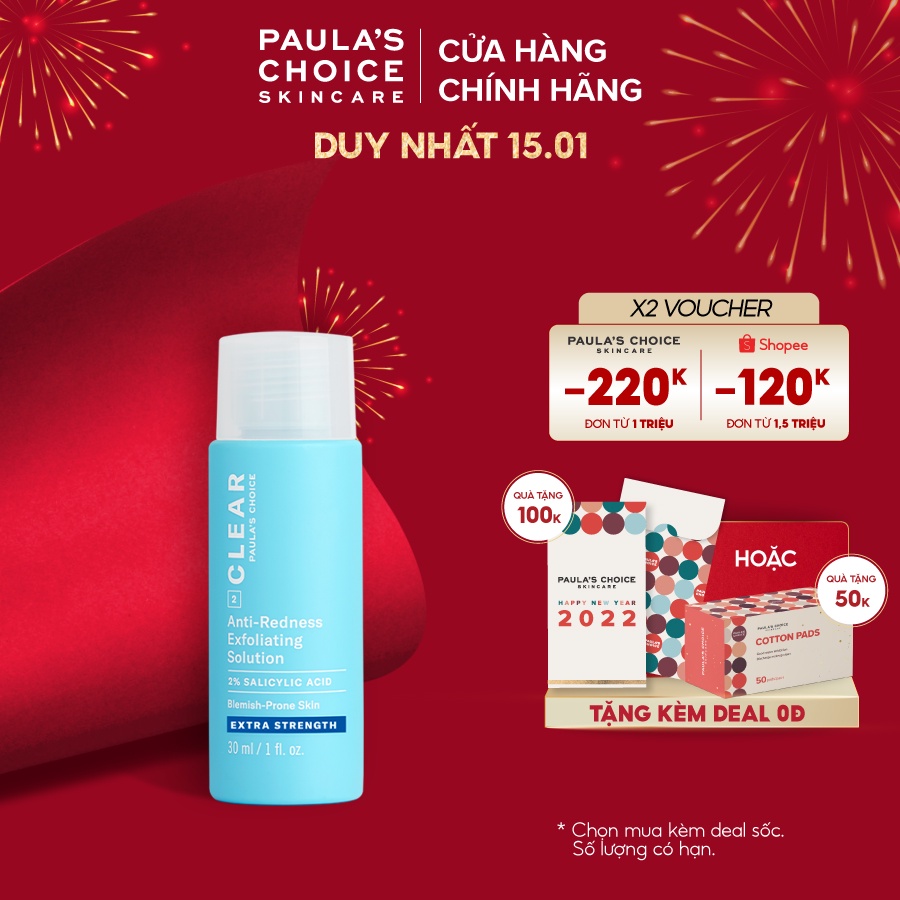 Dung dịch tẩy da chết ngăn ngừa mụn sưng viêm chuyên sâu Paula’s Choice Clear Extra Strength - 30ml 6216