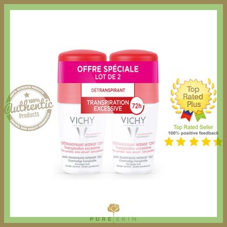Lăn khử mùi Vichy màu đỏ dành cho da khô 50ml lot de 2