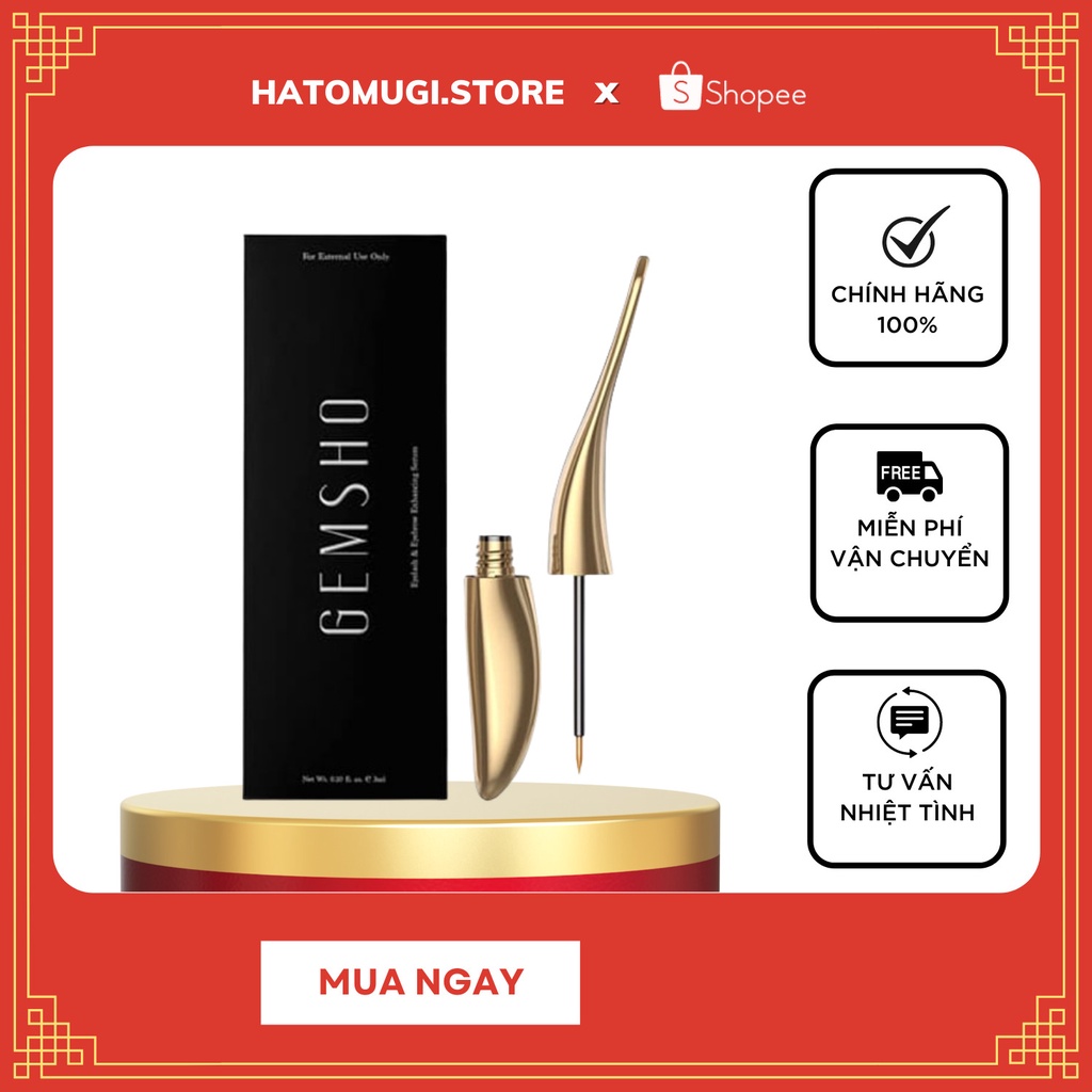 Tinh chất dưỡng mi [Hàng chuẩn] Serum dưỡng mi Gemsho Eyelash &amp; Eyebrow 3ml của Mỹ