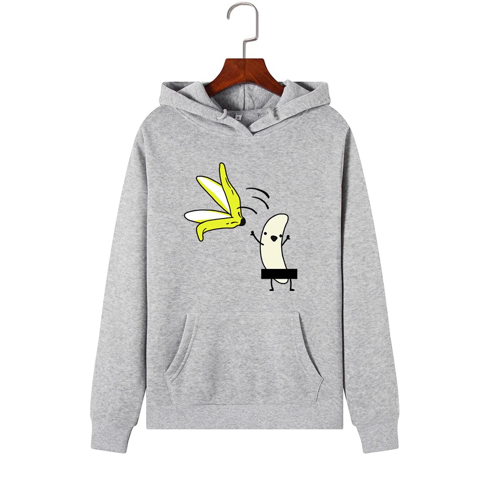 Áo Hoodies Có Nón Dài Tay In Hình Trái Chuối Ngộ Nghĩnh