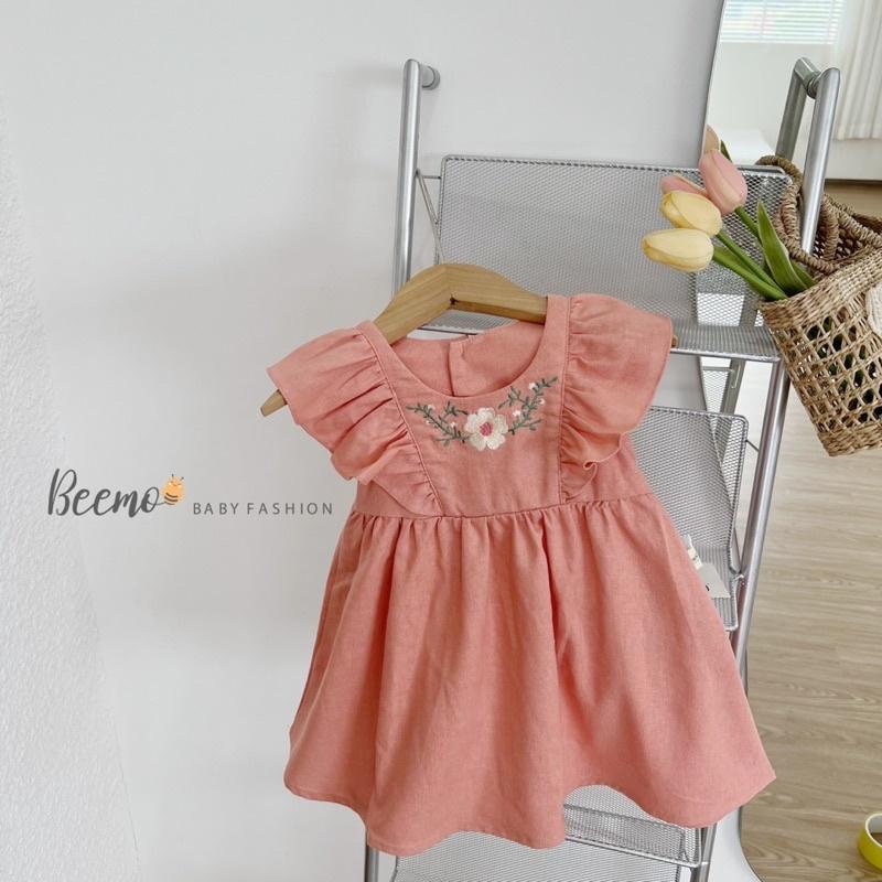 VÁY LINEN THÊU HOA NGỰC SIÊU XINH CHO BÉ