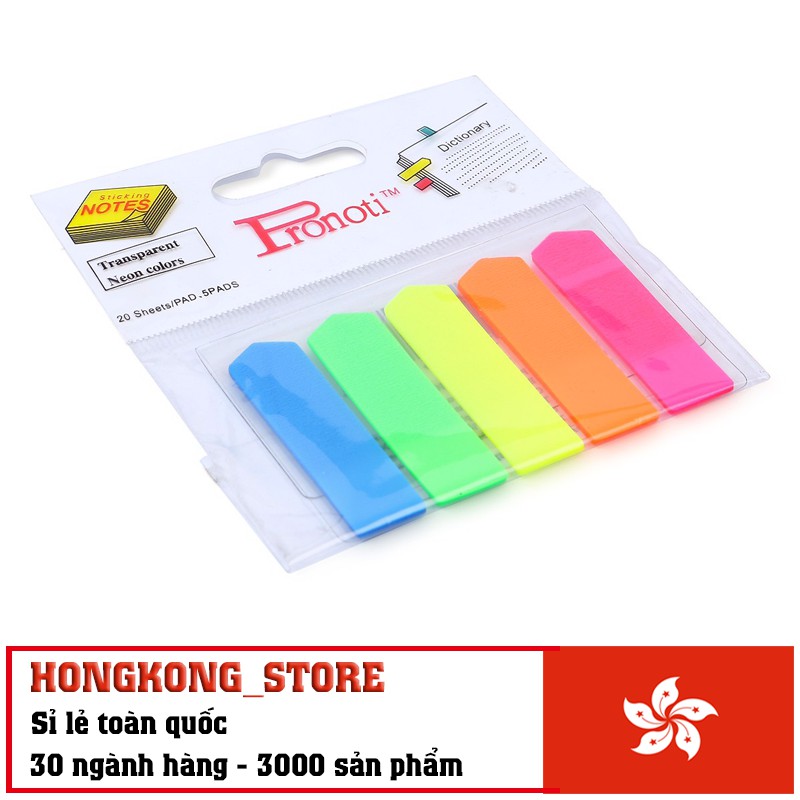 Giấy note nhựa 5 màu Pronoti - Giấy note nhựa Pronoti chính hãng