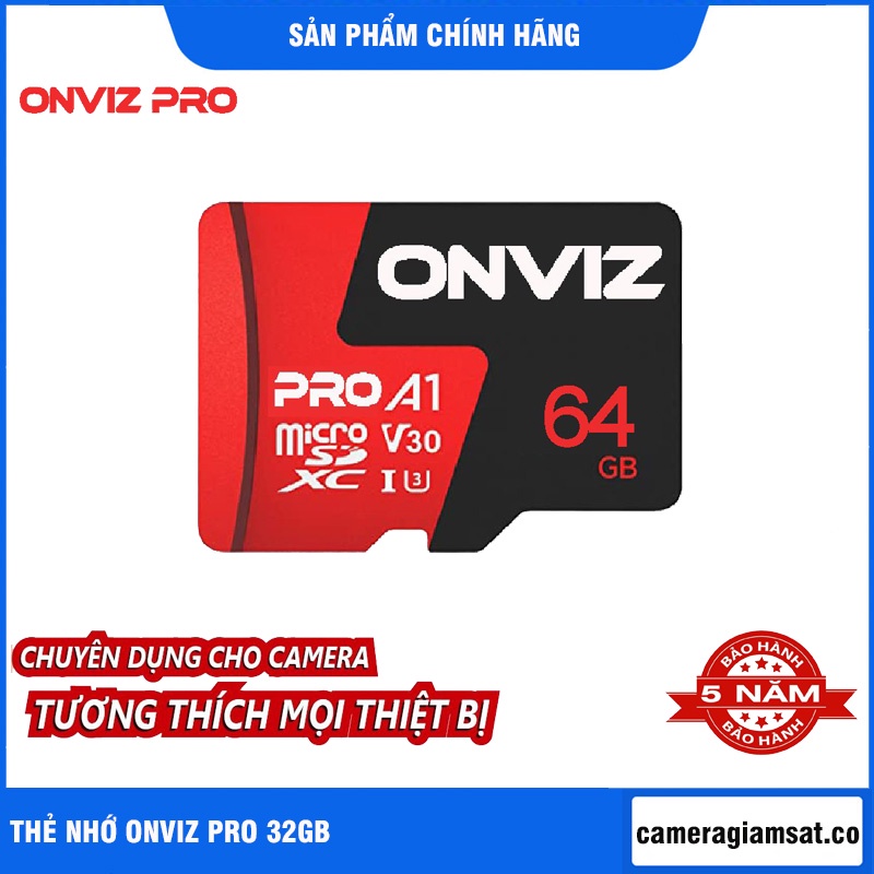 [FREESHIP]Thẻ nhớ 64gb/ 32gb Onviz Pro U3, Class 10 - Chuyên dụng Camera ip, camera hành trình, các thiết khác