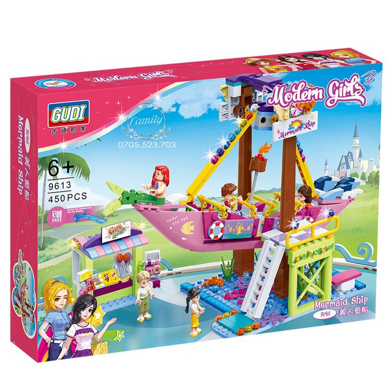 Bộ xếp hình Lego Friends Khu Vui Chơi Xích Đu Mã Số Gudi 9613 Đồ chơi lắp ráp quà ý nghĩa cho bé gái lâu đài công chúa