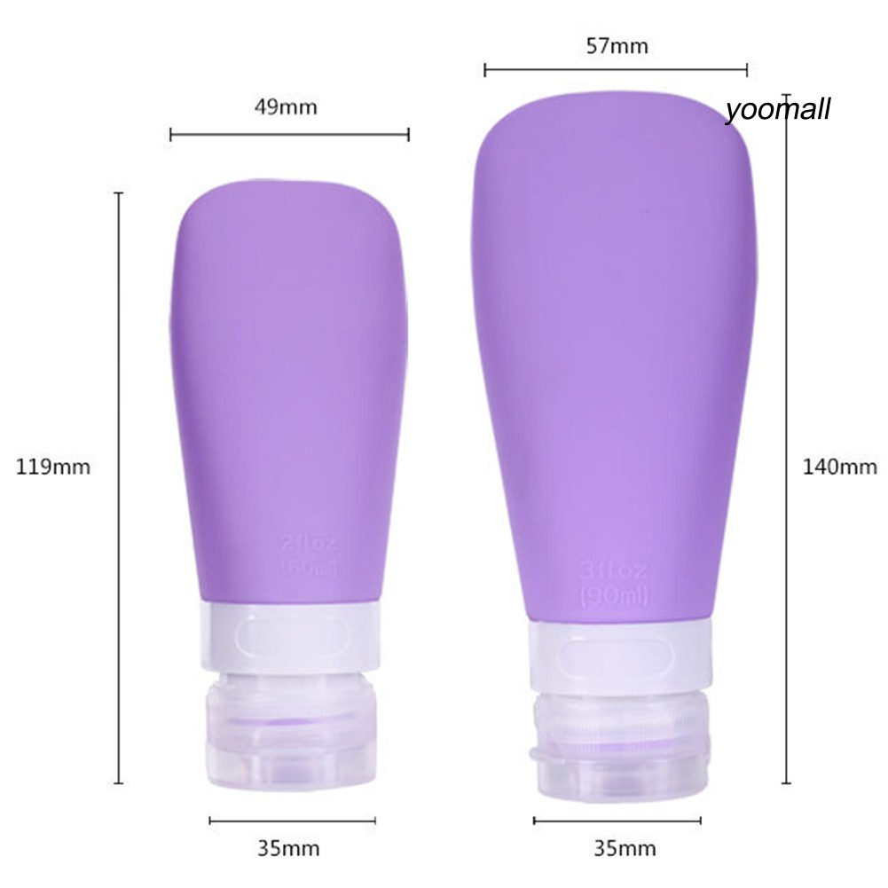 Bộ 3 Chai Silicone Đựng Xà Phòng / Dầu Gội / Sữa Dưỡng Tiện Dụng Cho Phòng Tắm / Đi Du Lịch