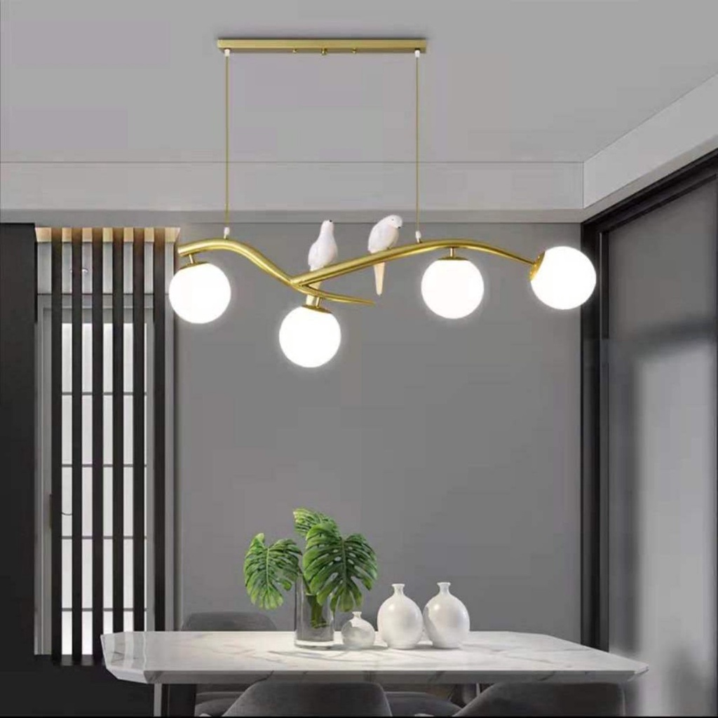 Đèn thả SuperVilighting.MS:THACHIM-4B, thả mạ vàng -mạ đen.trang trí bếp, phòng khách, quán cafe.AC220V . Bảo hành 3 năm