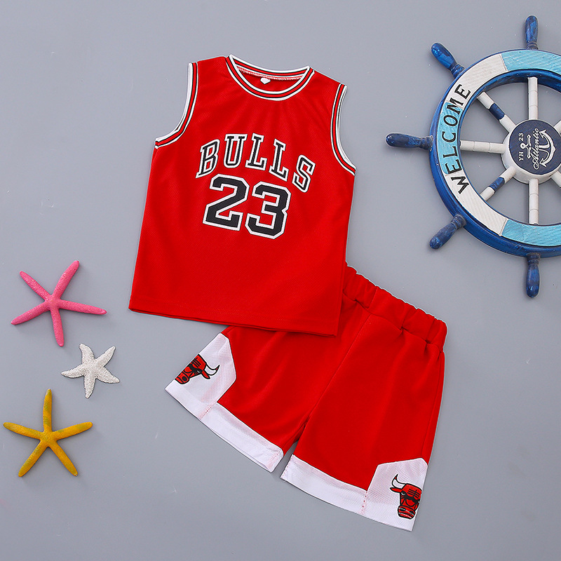 Bộ Đồng Phục Chơi Bóng Rổ Sát Nách Thời Trang Mùa Hè 2020 Cho Bé 0-12 Tuổi