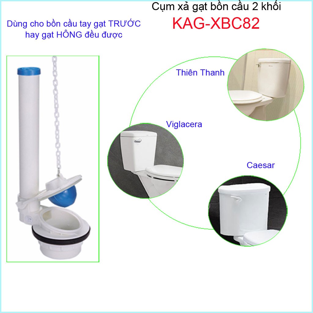 Cụm xả bồn cầu gạt Thiên Thanh KAG-XBC82, xả bàn cầu gạt 2 khối, cụm xả gạt bệt 2 khối xả nước nhanh sử dụng tốt