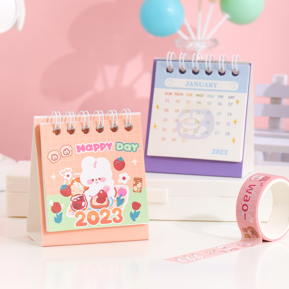 1 Lịch Để Bàn Mini 2023 Họa Tiết Hoạt Hình Dễ Thương