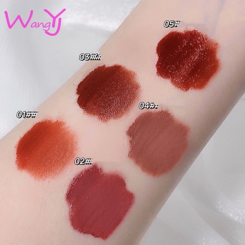 Set 5 Son Kem Lì Cho Màu Mượt Mà Trang Điểm Dễ Thương
