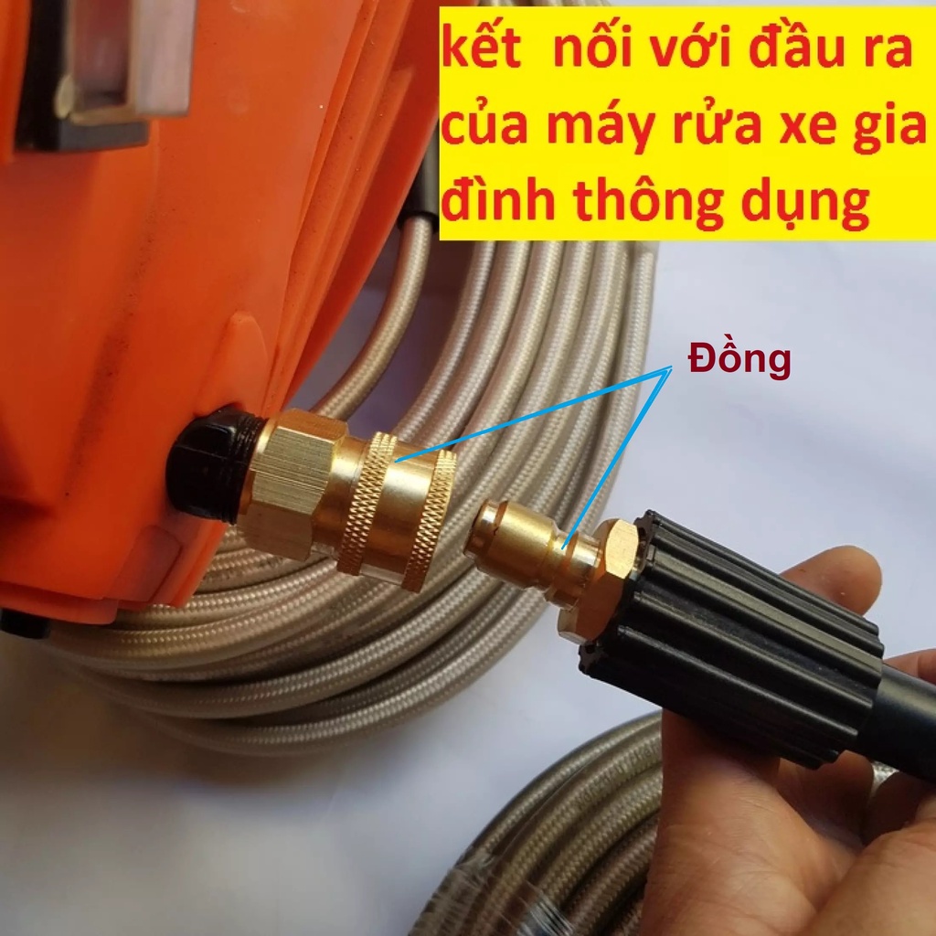 Bộ khớp nối nhanh (đồng thau) đầu ra cho máy rửa xe cao áp, máy xịt rửa cao áp