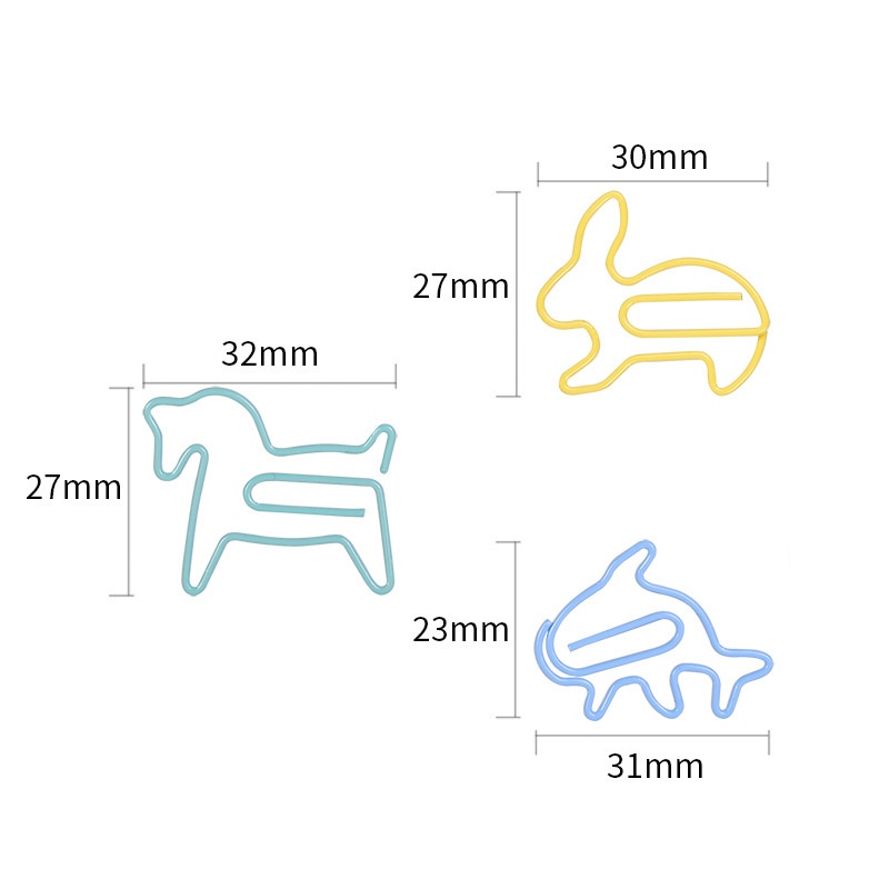 Ghim vòng kẹp giấy kim loại nhiều hình Deli - 1 set 12 chiếc - 0055/0056/0057