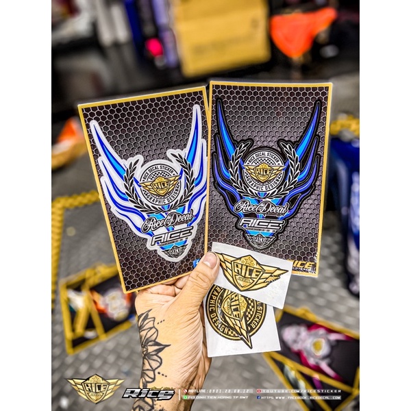 Tem dán dè Ricedecal®️ Mẫu lửa New dán mọi loại xe