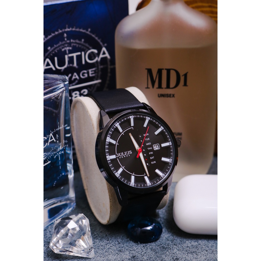 Đồng Hồ Nam JAH-137D Julius Hàn Quốc Dây Da (Đen)