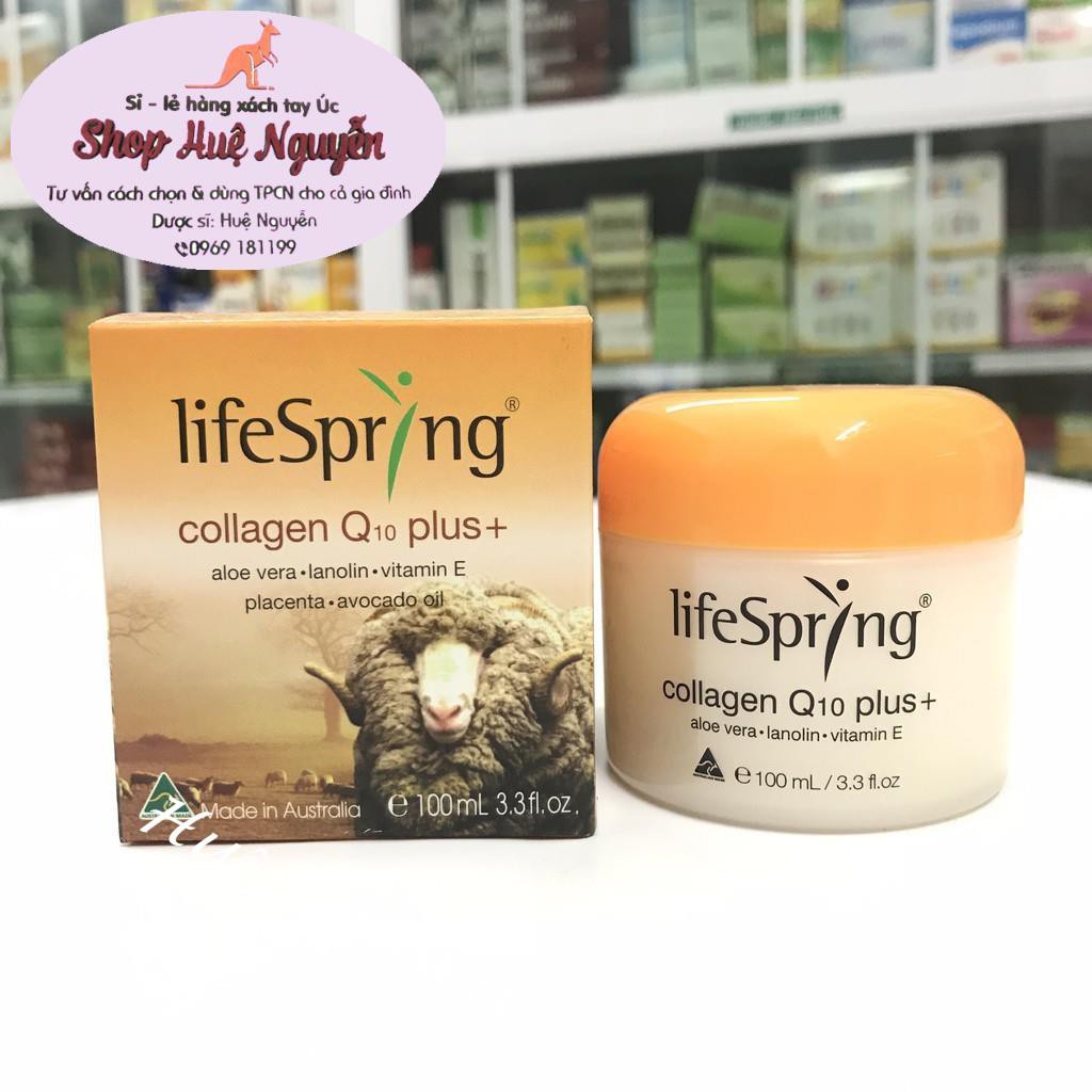 Kem Nhau Thai Cừu LifeSpring Collagen Q10 Plus Giúp Mờ Thâm Nám 100ml của Úc