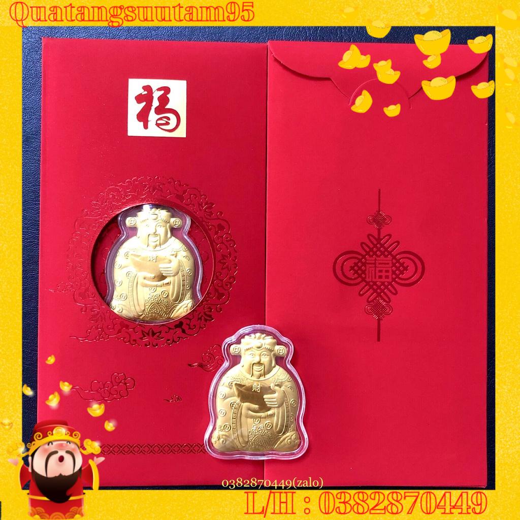 Bao Lì Xì Thần Tài Mạ Vàng Hongkong Cao Cấp
