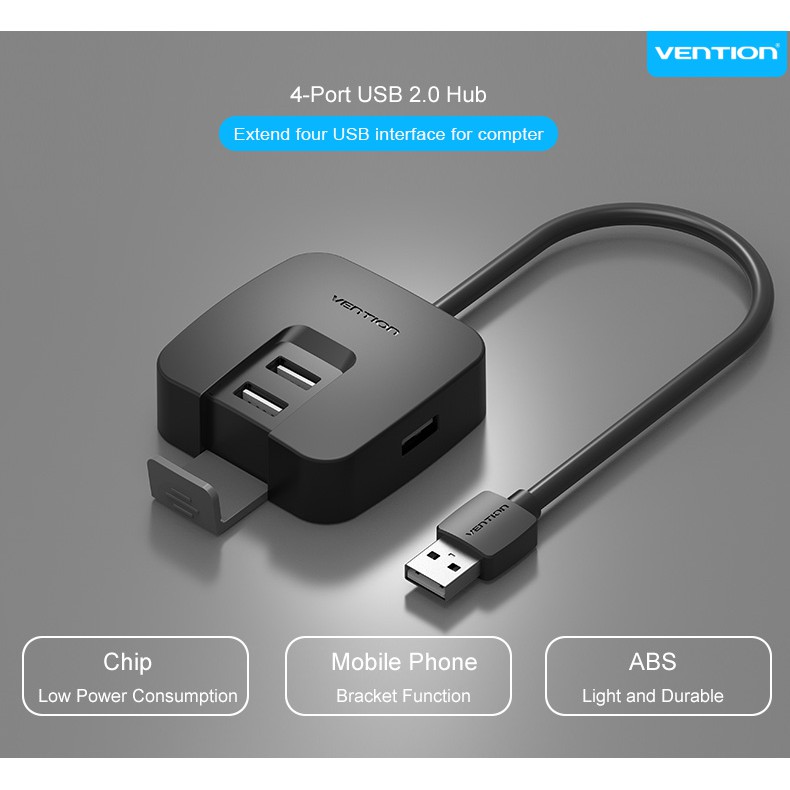 Bộ chia 4 cổng USB 2.0 Vention, dài 15cm VAS-J51-B015 - BEN