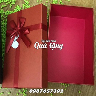 Hộp quà chữ nhật màu đỏ 25x15x10