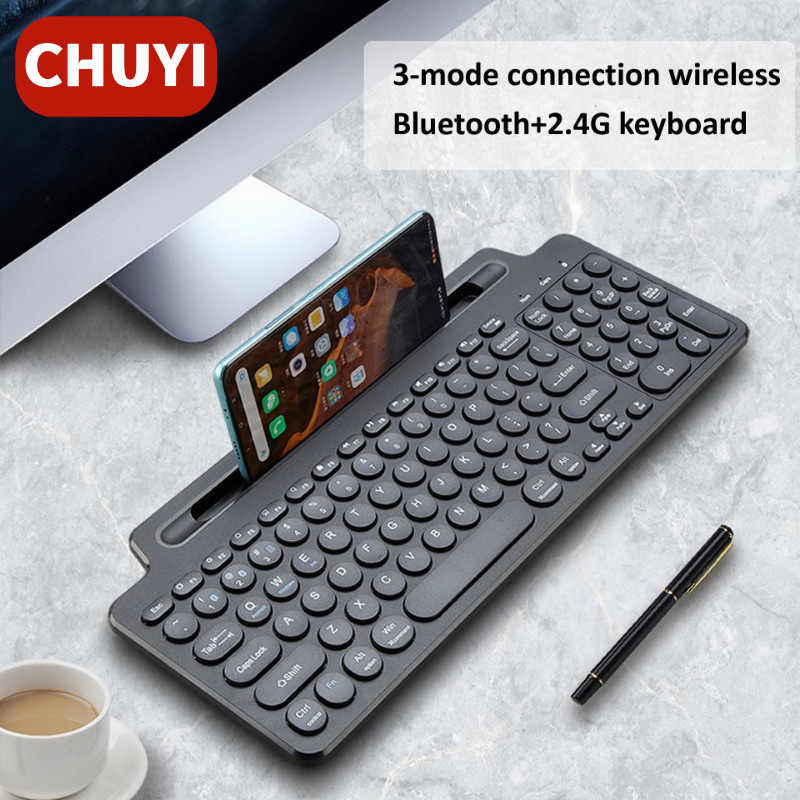 Bàn Phím Không Dây Bluetooth 2.4G Có Bàn Phím Số & Chuột Cho Máy Tính / Laptop / PC / Điện Thoại / TV Box
