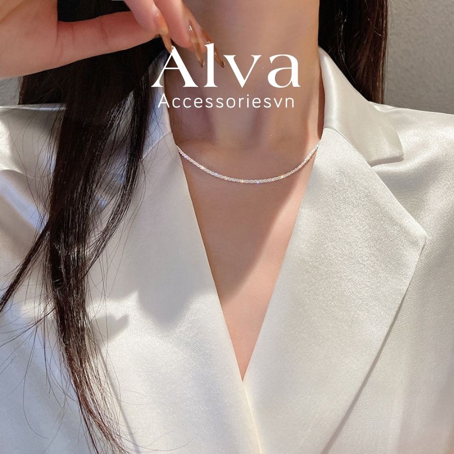 Dây Chuyền Nữ, Vòng Cổ Nữ Bạc Cao Cấp Alva Accessories DC2 Oralie Phụ Kiện Trang Sức Đẹp